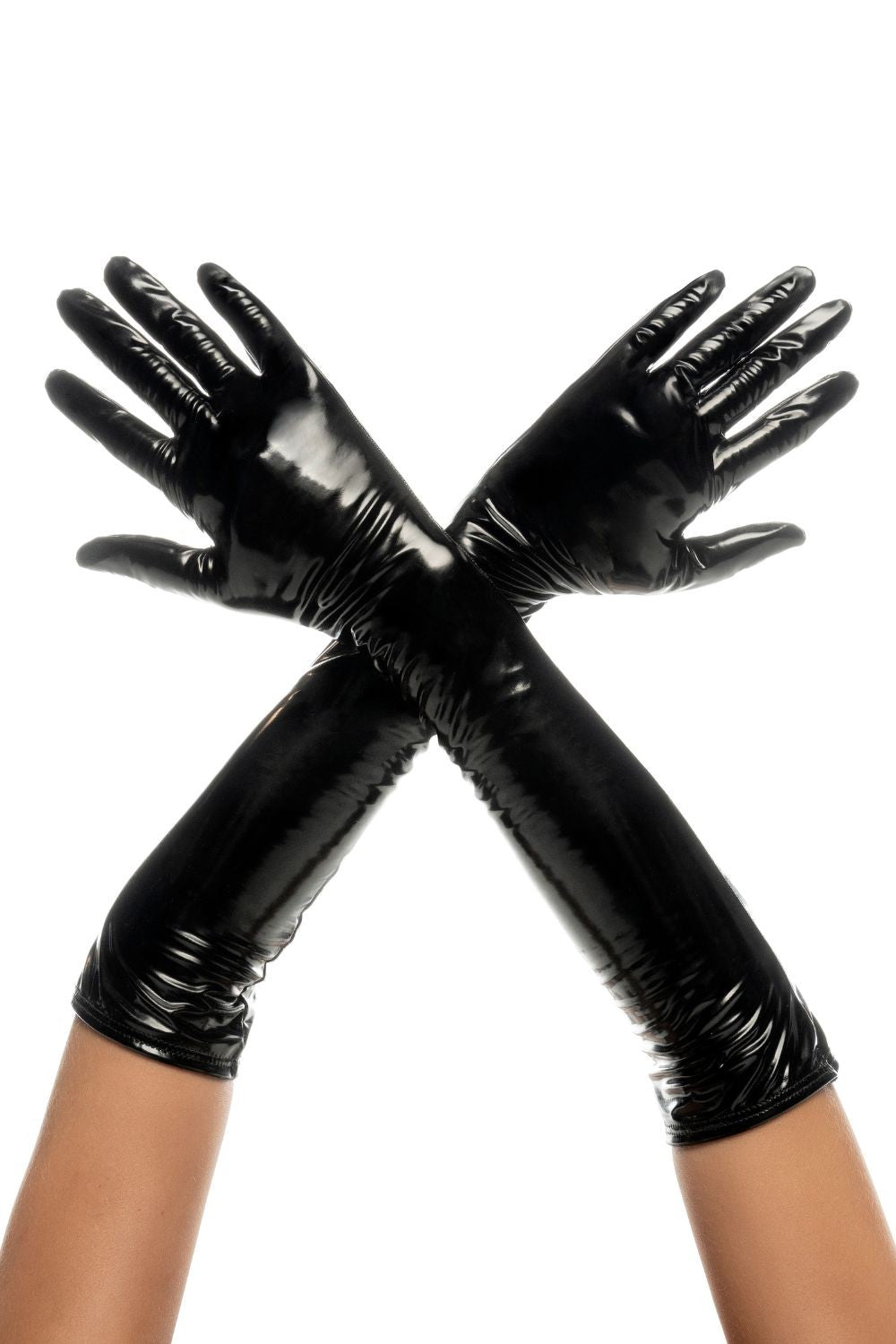 Gants en Vinyle Noir avec Cordon de Serrage – Élégance et Confort - MicroTech Pro