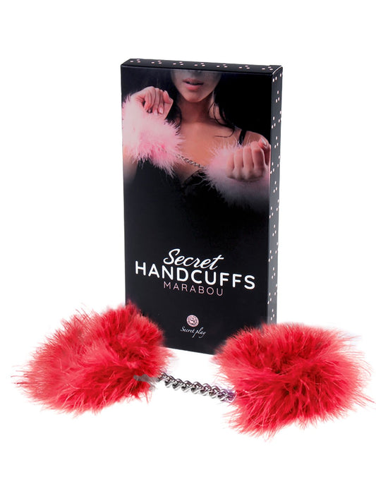 Menottes plume marabou rouges – Douceur & bondage léger - MicroTech Pro